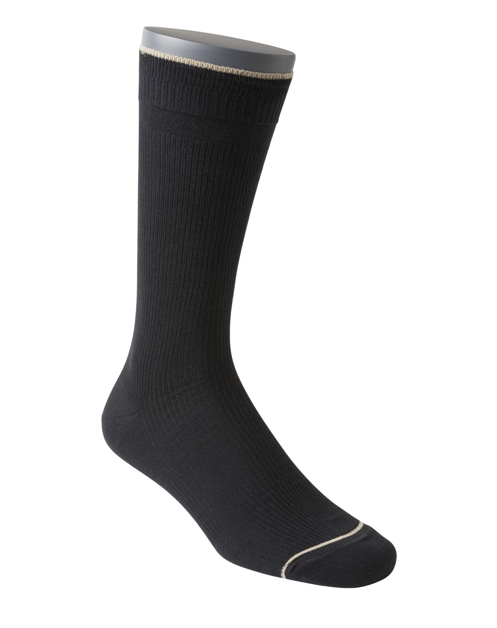 Medias-Hombre-Puno-Sin-Elastico-Negro-7047-Frente-Punto-Blanco